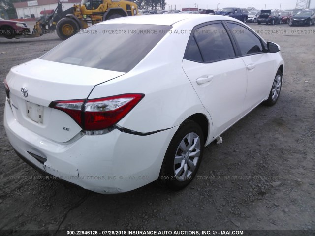 5YFBURHEXGP450157 - 2016 TOYOTA COROLLA L/LE/LE PLS/PRM/S/S PLS WHITE photo 4