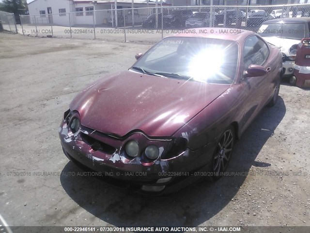 KMHJG35F2YU159858 - 2000 HYUNDAI TIBURON MAROON photo 2