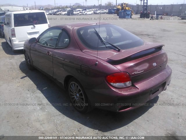 KMHJG35F2YU159858 - 2000 HYUNDAI TIBURON MAROON photo 3