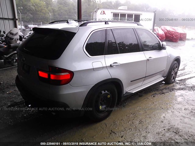 5UXFE83538LZ47186 - 2008 BMW X5 4.8I SILVER photo 4