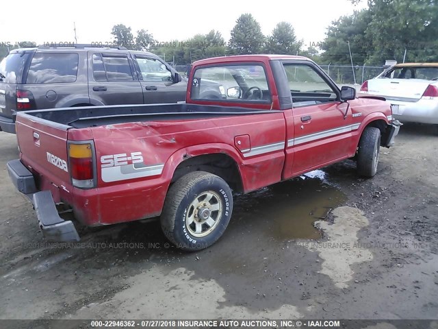 JM2UF1136J0353726 - 1988 MAZDA B2200 SHORT BED RED photo 4