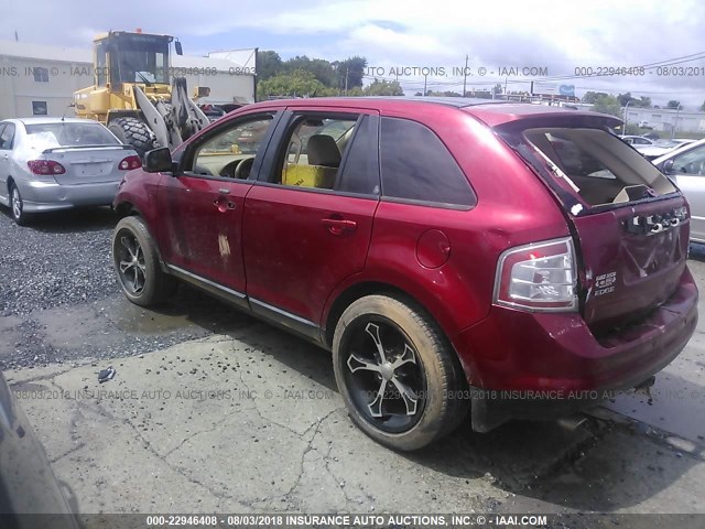 2FMDK49C87BB07074 - 2007 FORD EDGE SEL PLUS RED photo 3