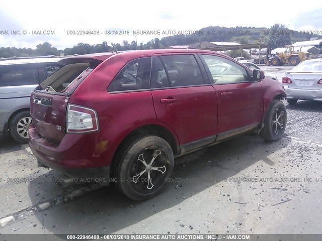 2FMDK49C87BB07074 - 2007 FORD EDGE SEL PLUS RED photo 4