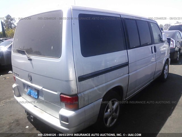 WV2MB47022H003089 - 2002 VOLKSWAGEN EUROVAN MV SILVER photo 4