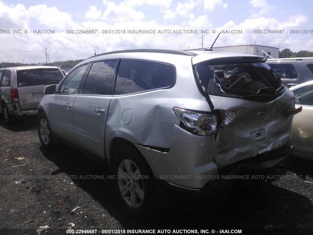 1GNKVJEDXCJ120101 - 2012 CHEVROLET TRAVERSE LT SILVER photo 3