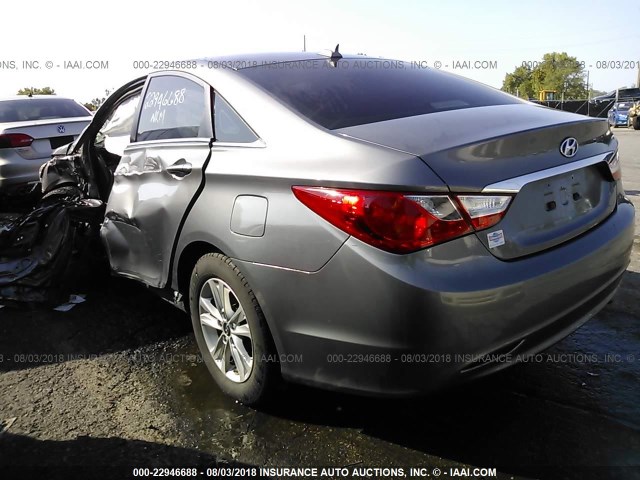 5NPEB4AC2CH471669 - 2012 HYUNDAI SONATA GLS GRAY photo 3