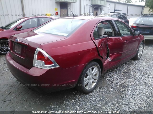 3FAHP06Z87R236416 - 2007 FORD FUSION S RED photo 4