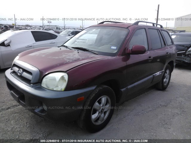 KM8SC13DX5U913798 - 2005 HYUNDAI SANTA FE GLS/LX BURGUNDY photo 2