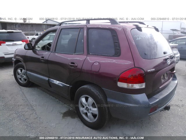 KM8SC13DX5U913798 - 2005 HYUNDAI SANTA FE GLS/LX BURGUNDY photo 3