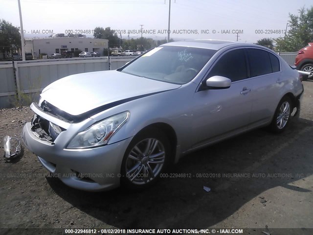 JN1CV6AR7CM975450 - 2012 INFINITI G37 SILVER photo 2