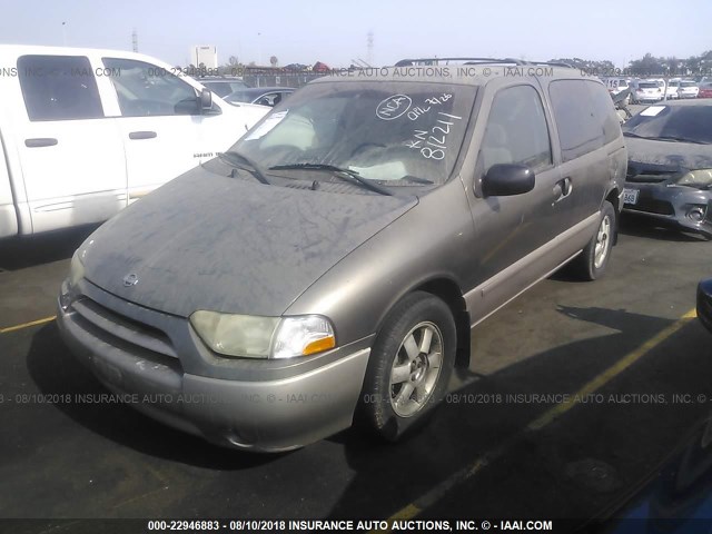 4N2ZN16T71D812211 - 2001 NISSAN QUEST SE BEIGE photo 2