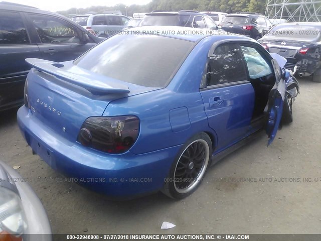 JF1GD29624G501464 - 2004 SUBARU IMPREZA WRX BLUE photo 4