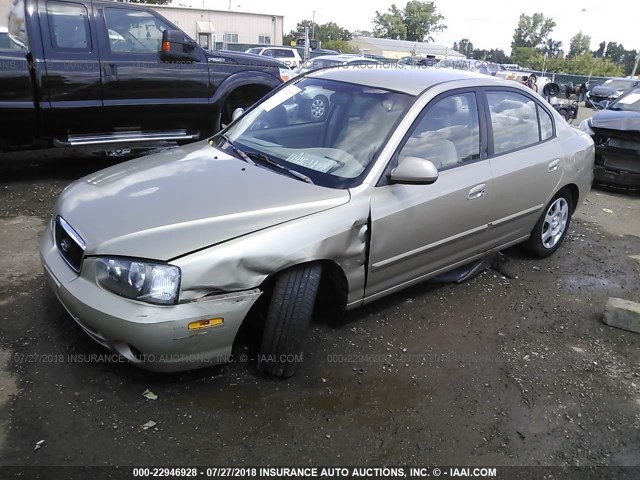 KMHDN45D53U580294 - 2003 HYUNDAI ELANTRA GLS/GT GOLD photo 2