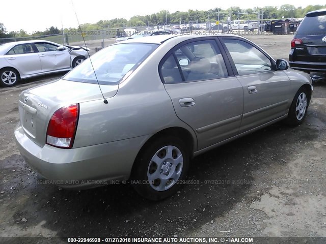 KMHDN45D53U580294 - 2003 HYUNDAI ELANTRA GLS/GT GOLD photo 4