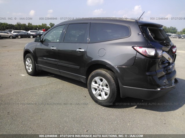 1GNKRFKD5FJ317963 - 2015 CHEVROLET TRAVERSE LS BLACK photo 3