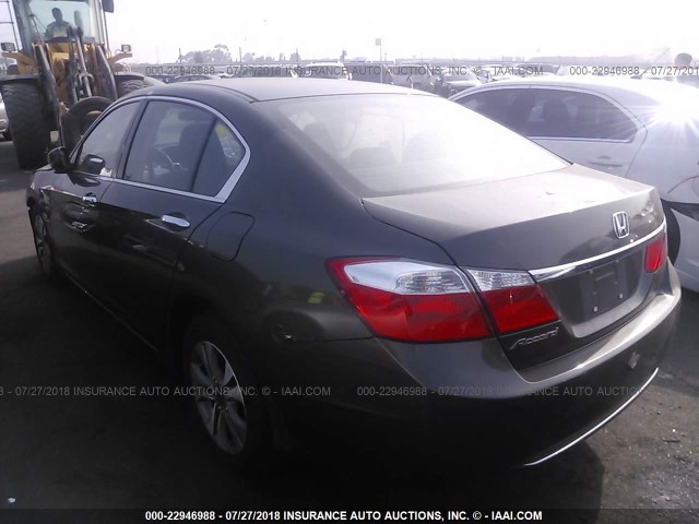 1HGCR2F3XEA275717 - 2014 HONDA ACCORD LX GRAY photo 3