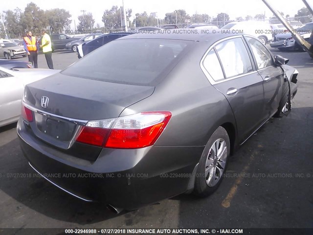 1HGCR2F3XEA275717 - 2014 HONDA ACCORD LX GRAY photo 4