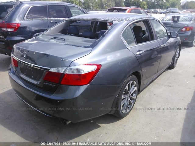 1HGCR2F5XEA120585 - 2014 HONDA ACCORD SPORT GRAY photo 4