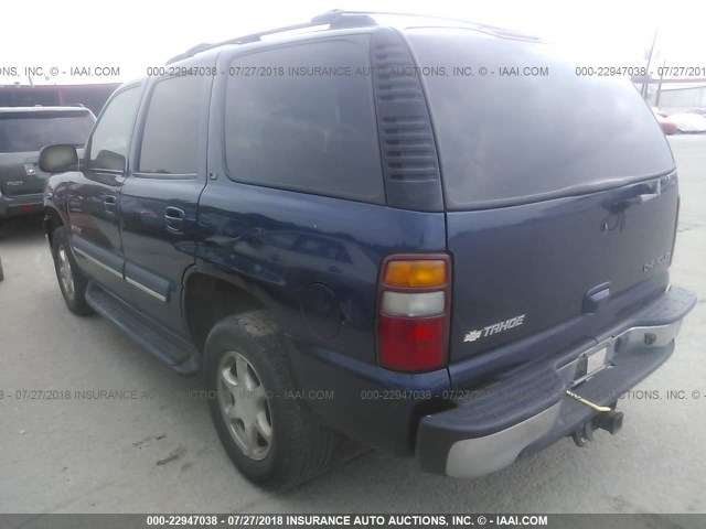 1GNEK13Z42J276346 - 2002 CHEVROLET TAHOE K1500 BLUE photo 3