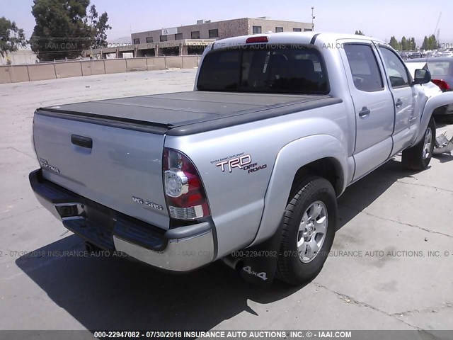 3TMLU42N09M031602 - 2009 TOYOTA TACOMA DOUBLE CAB SILVER photo 4