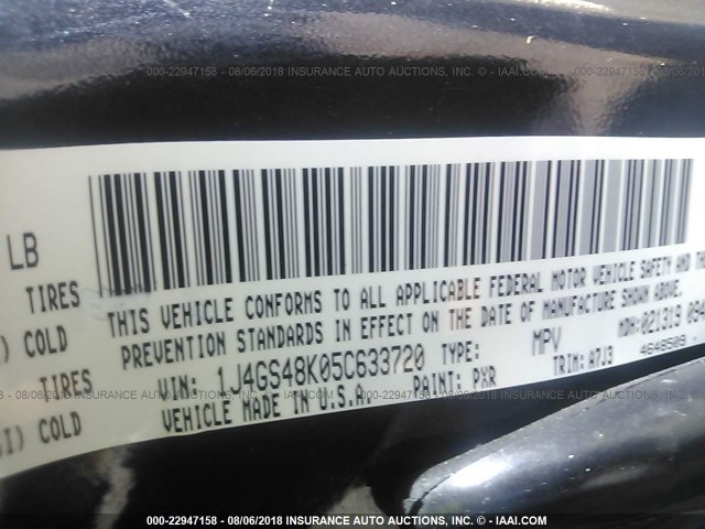 1J4GS48K05C633720 - 2005 JEEP GRAND CHEROKEE LAREDO/COLUMBIA/FREEDOM 黑色 照片 9