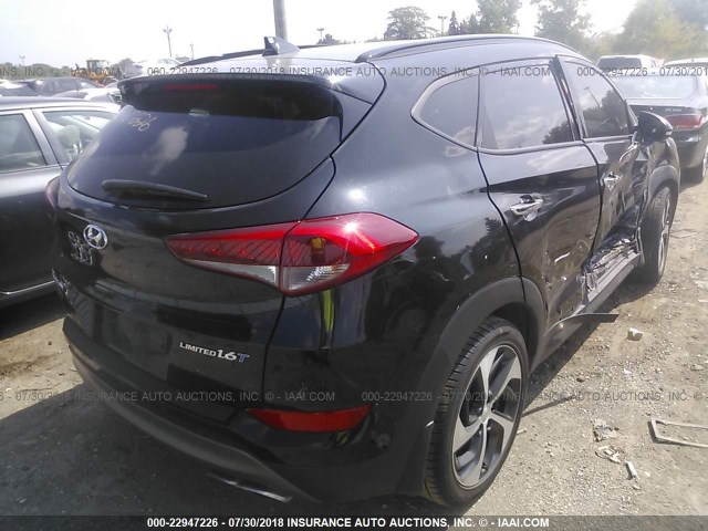 KM8J33A27GU189421 - 2016 HYUNDAI TUCSON LIMITED/SPORT AND ECO/SE BLACK photo 4