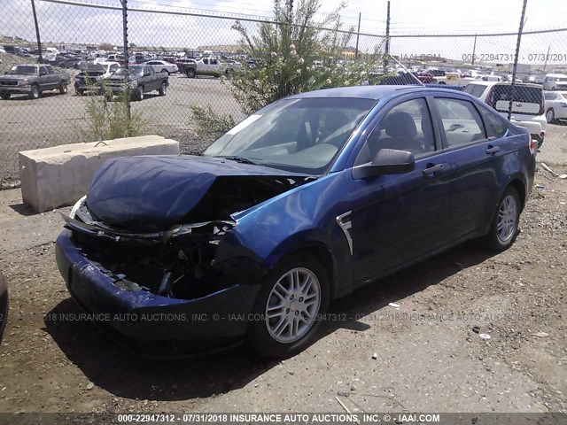 1FAHP35N88W161540 - 2008 FORD FOCUS SE/SEL/SES BLUE photo 2