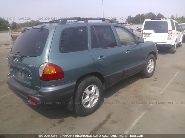 KM8SC83DX1U109827 - 2001 HYUNDAI SANTA FE GLS/LX TEAL photo 4