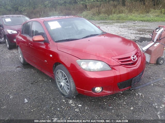 JM1BK143951308623 - 2005 MAZDA 3 HATCHBACK RED photo 1