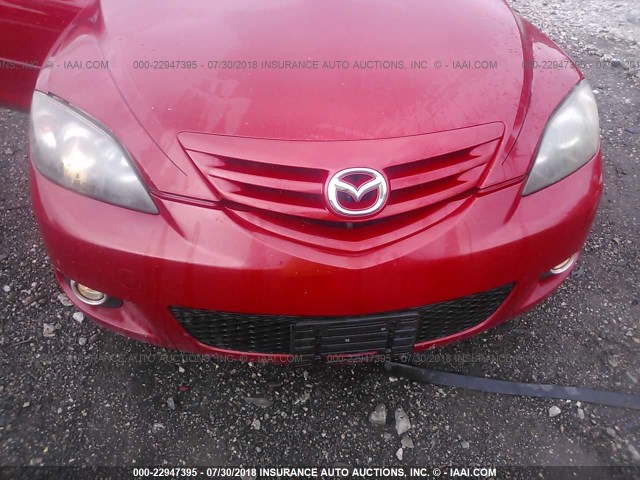 JM1BK143951308623 - 2005 MAZDA 3 HATCHBACK RED photo 6