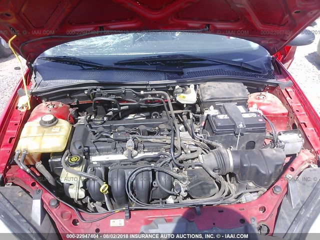 1FAFP34N77W131470 - 2007 FORD FOCUS ZX4/S/SE/SES RED photo 10