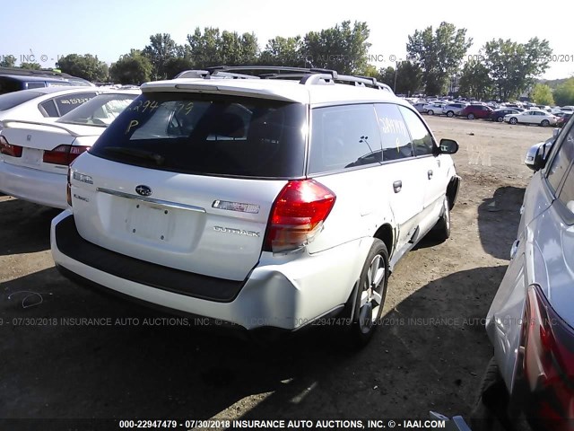 4S4BP61C477324758 - 2007 SUBARU LEGACY OUTBACK 2.5I WHITE photo 4