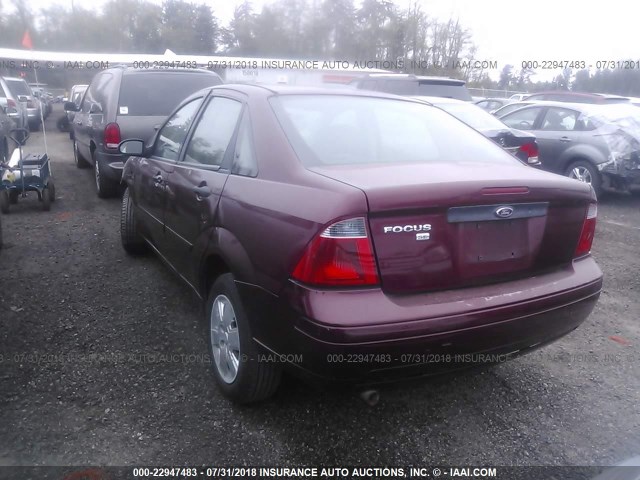 1FAFP34N67W310079 - 2007 FORD FOCUS ZX4/S/SE/SES MAROON photo 3