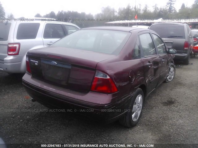 1FAFP34N67W310079 - 2007 FORD FOCUS ZX4/S/SE/SES MAROON photo 4