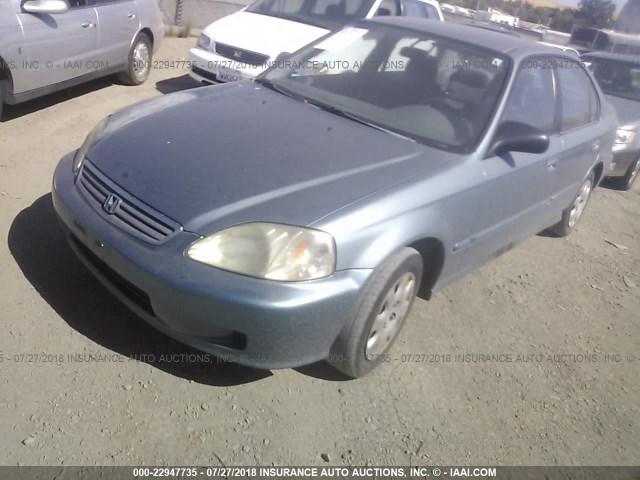 2HGEJ6613YH601126 - 2000 HONDA CIVIC SE Light Blue photo 2