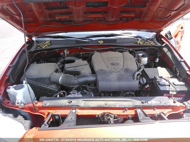 3TMCZ5AN7GM023647 - 2016 TOYOTA TACOMA DBL CAB/SR/SR5/TRD SPT/OR ORANGE photo 10