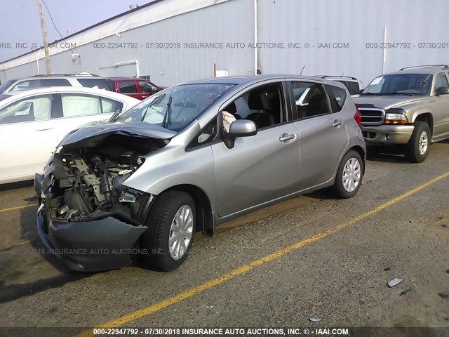 3N1CE2CP8EL432688 - 2014 NISSAN VERSA NOTE S/S PLUS/SV/SL SILVER photo 2