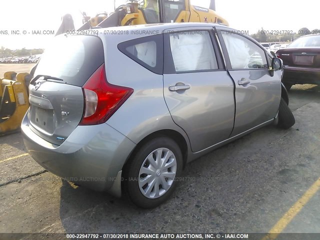 3N1CE2CP8EL432688 - 2014 NISSAN VERSA NOTE S/S PLUS/SV/SL SILVER photo 4