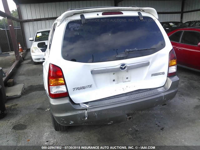 4F2CZ96194KM16999 - 2004 MAZDA TRIBUTE WHITE photo 6