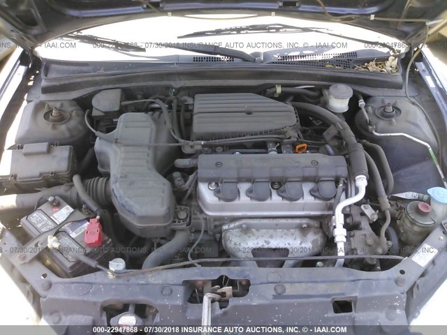 2HGES16555H534558 - 2005 HONDA CIVIC LX ლურჯი ფოტო 10