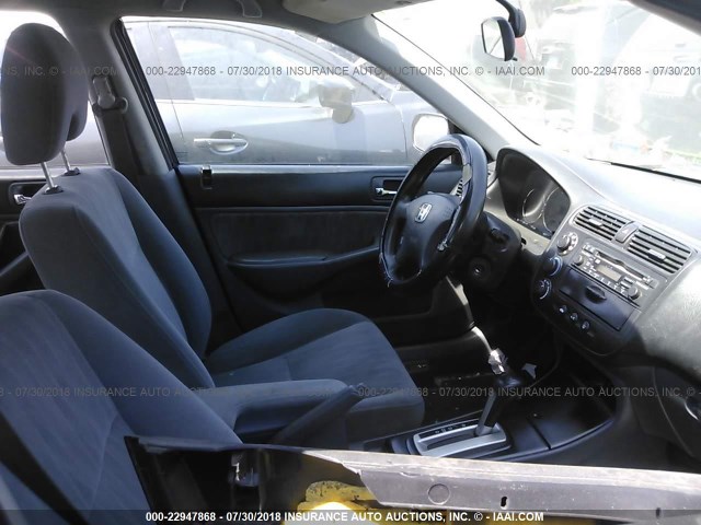 2HGES16555H534558 - 2005 HONDA CIVIC LX BLUE photo 5