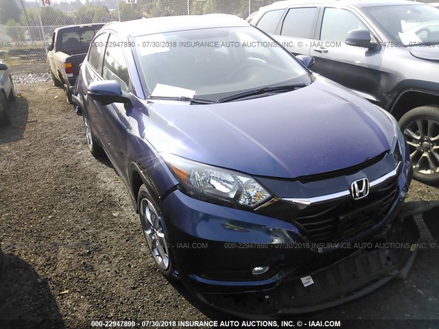 3CZRU6H70HM709093 - 2017 HONDA HR-V EXL Dark Blue photo 1