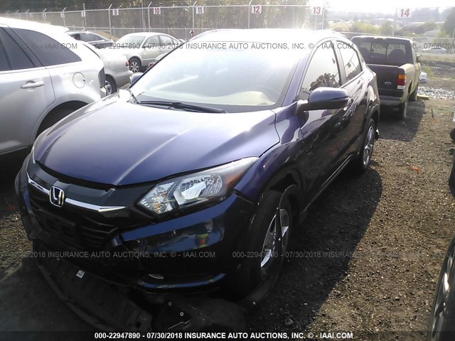 3CZRU6H70HM709093 - 2017 HONDA HR-V EXL Dark Blue photo 2