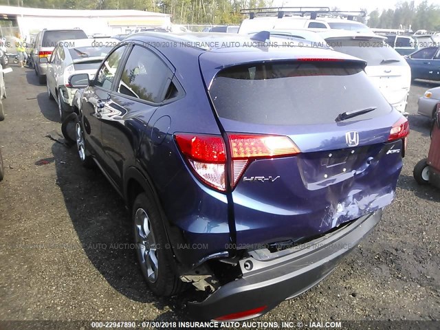 3CZRU6H70HM709093 - 2017 HONDA HR-V EXL Dark Blue photo 3