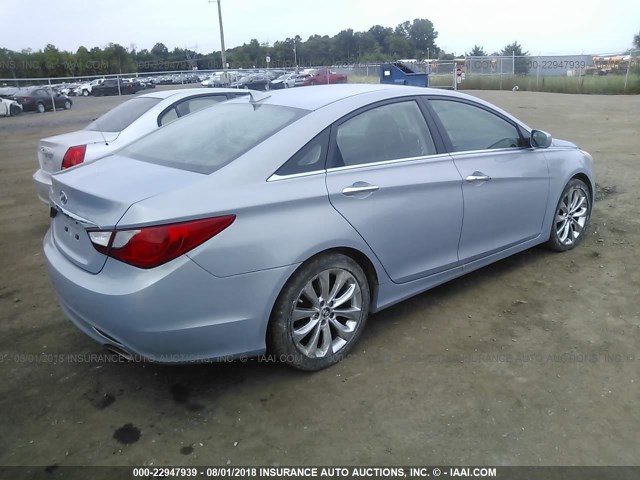 5NPEC4AC0BH281364 - 2011 HYUNDAI SONATA SE/LIMITED GRAY photo 4