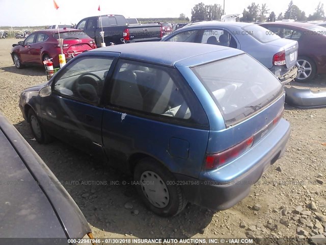 2C1MR2460N6744484 - 1992 GEO METRO LSI BLUE photo 3