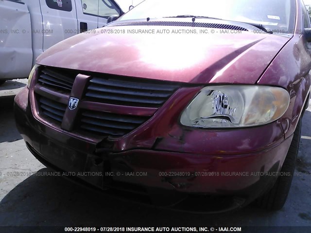 1D4GP24R56B617263 - 2006 DODGE GRAND CARAVAN SE MAROON photo 6