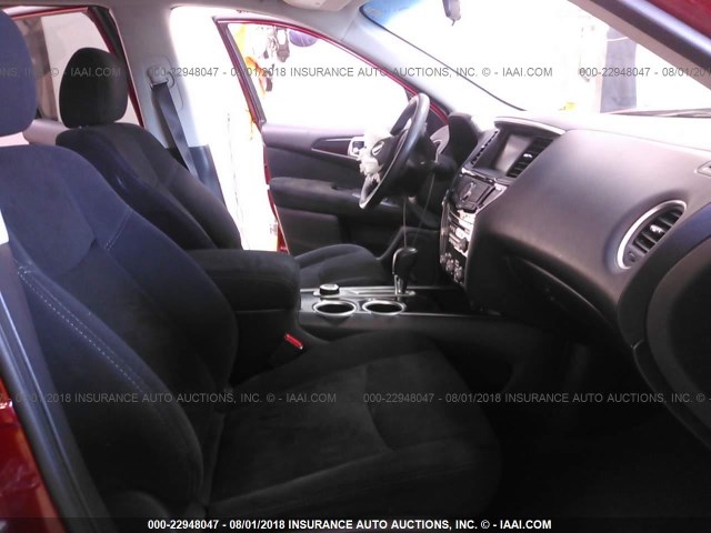 5N1AR2MM9EC694837 - 2014 NISSAN PATHFINDER S/SV/SL/PLATINUM RED photo 5