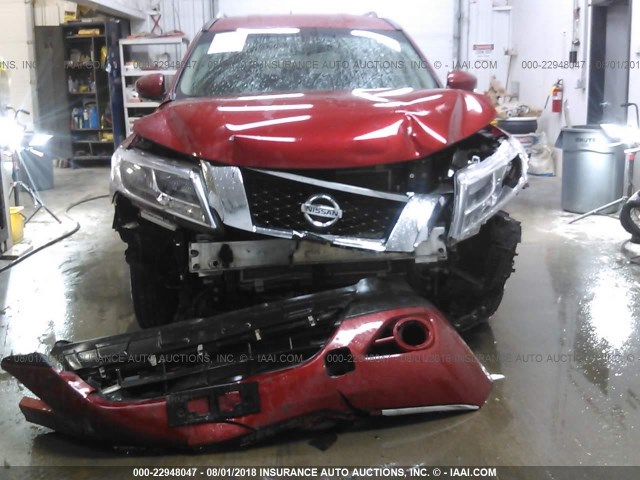 5N1AR2MM9EC694837 - 2014 NISSAN PATHFINDER S/SV/SL/PLATINUM RED photo 6