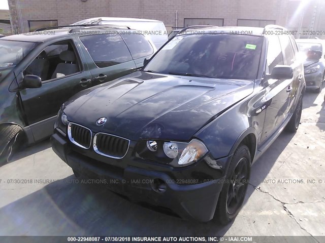 WBXPA73424WC36662 - 2004 BMW X3 2.5I BLACK photo 2